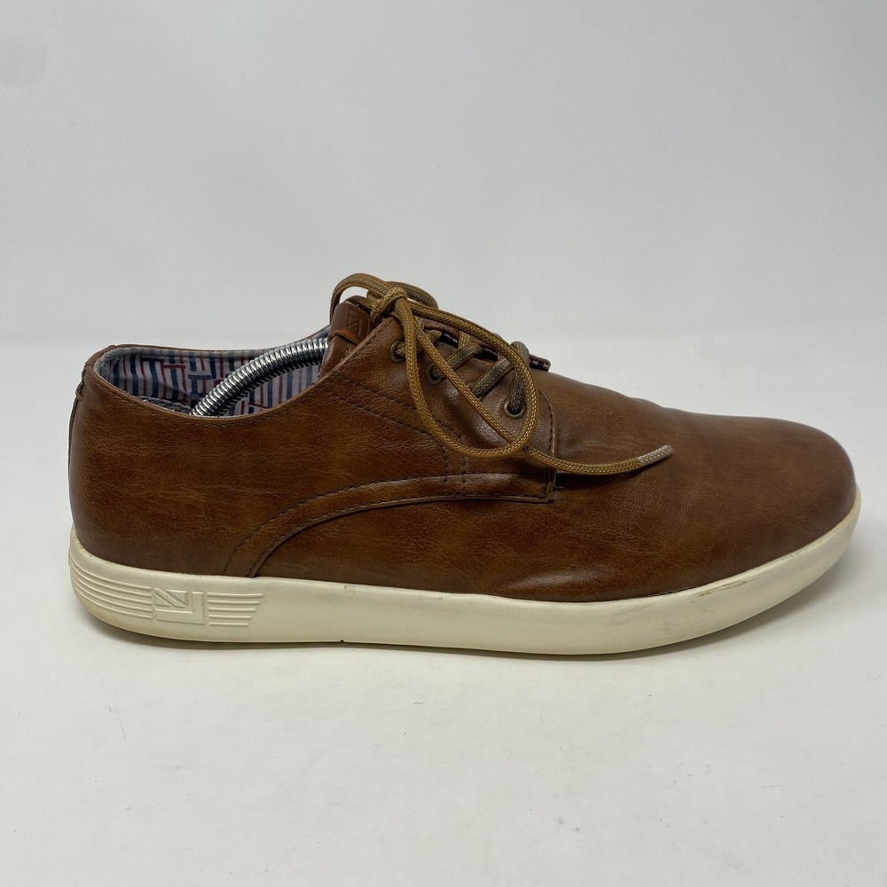 Ben Sherman Brown Faux Leather Comfortable Lightweight Dress Oxford Shoes Sz 12